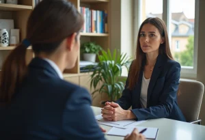 Femme attentive lors d'une consultation à Paris