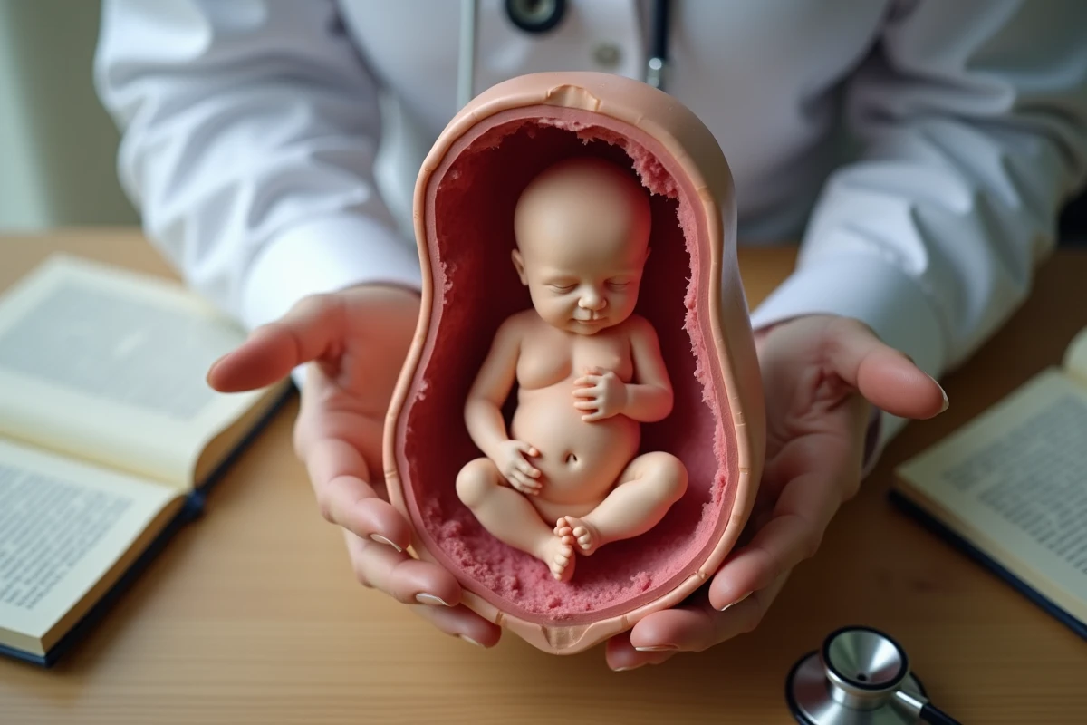 Modèle anatomique de fetus dans un environnement éducatif